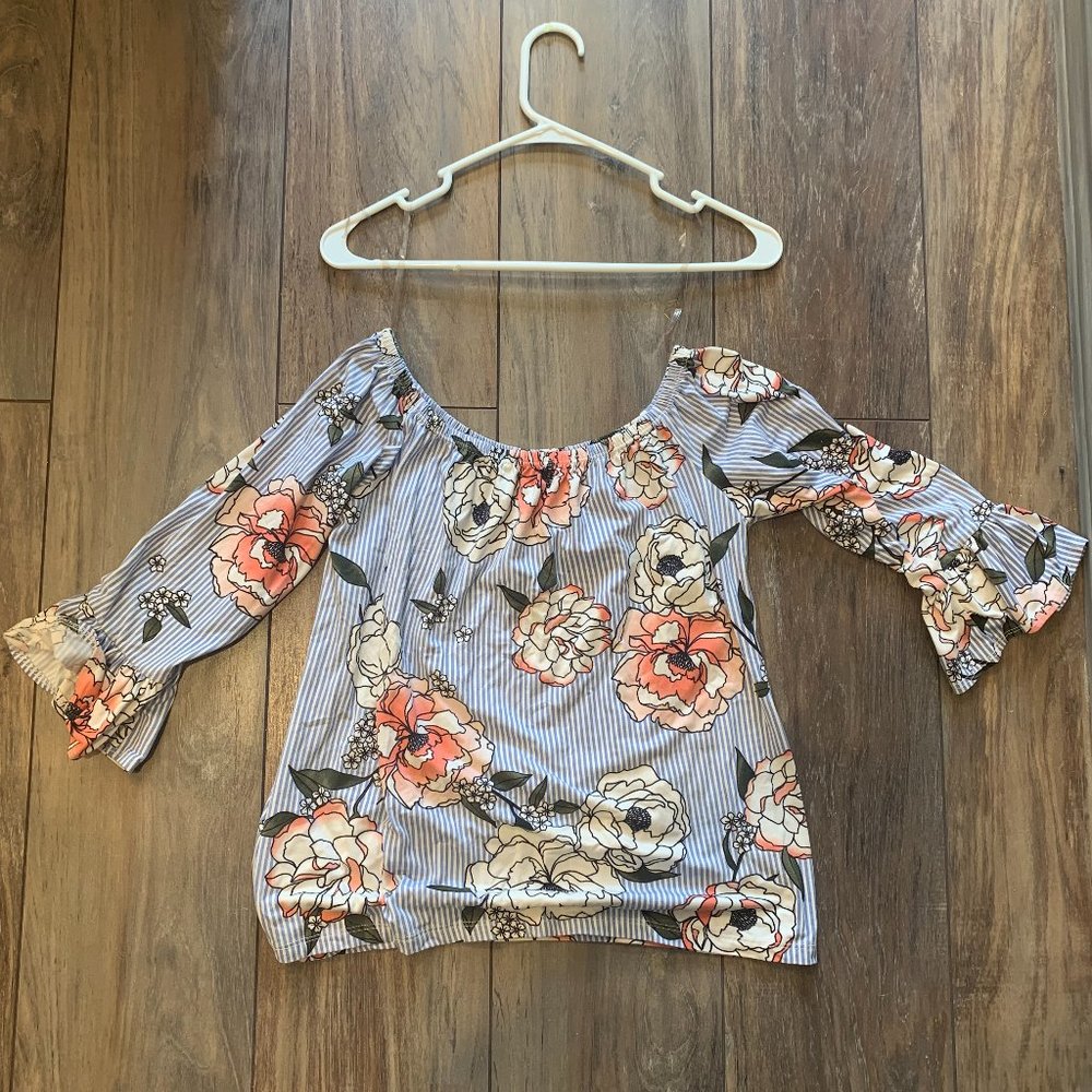 off the shoulder long sleeve shirt